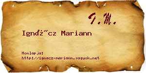 Ignácz Mariann névjegykártya