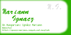 mariann ignacz business card