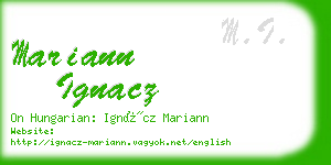 mariann ignacz business card